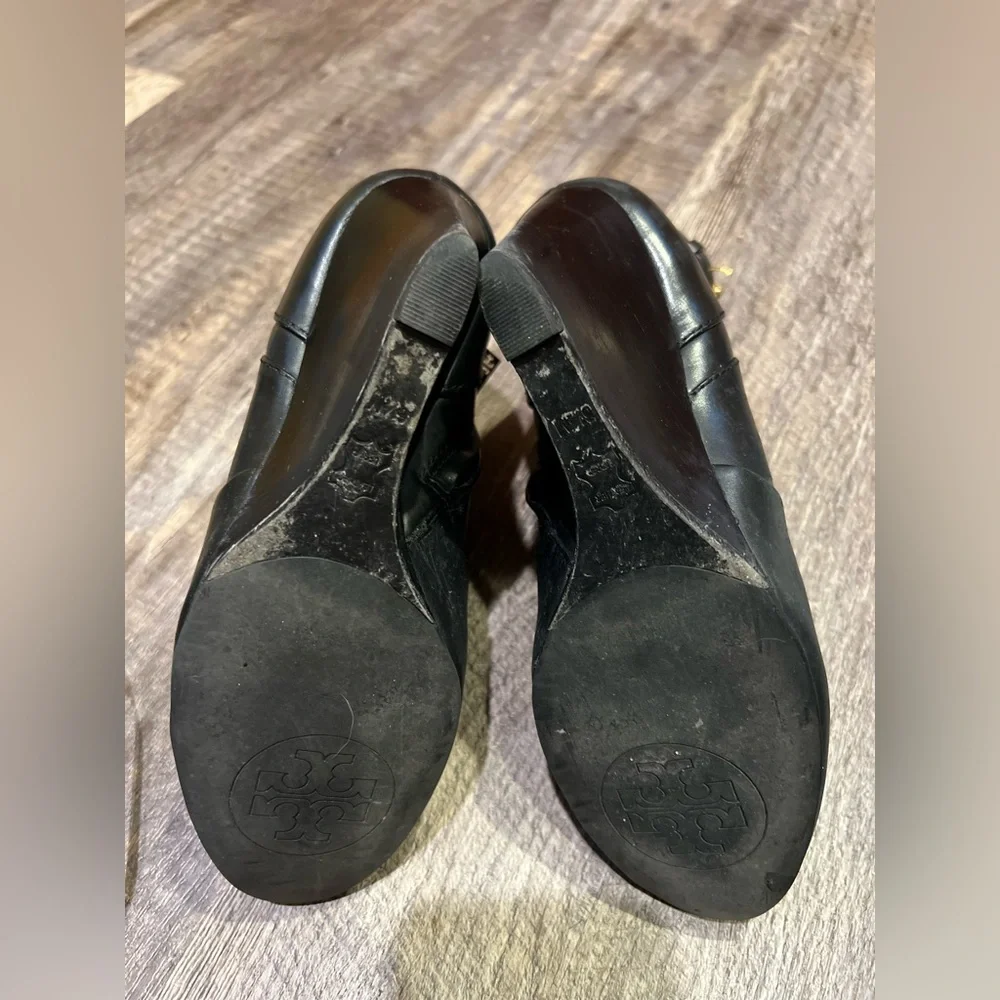 Tory Burch size 6.5 black Milan wedge boots